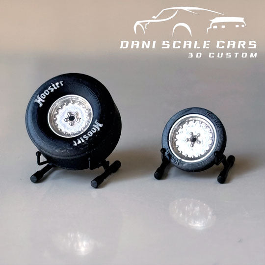 Ruedas 1/64 Drag modelo 4 (varios colores)