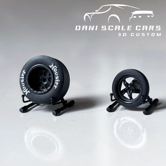 Ruedas 1/64 Drag modelo 5 (varios colores)