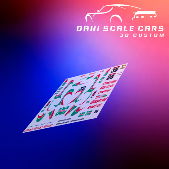 Decals Toyota Supra Castrol 1/64 Hot Wheels