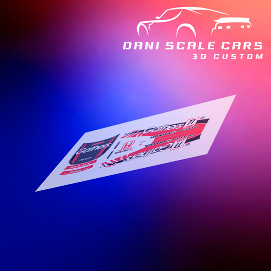 Decals Honda Civic SI Gathers 1/64 Hot Wheels