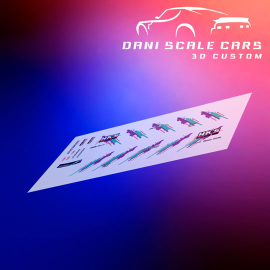 Decals HKS Blanco 1/64 Hot Wheels