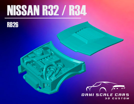 Nissan Skyline R32/R34 RB26 Hot Wheels 1/64