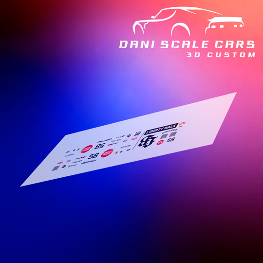 Decals Ferrari F40 LBWK 1/64 Hot Wheels