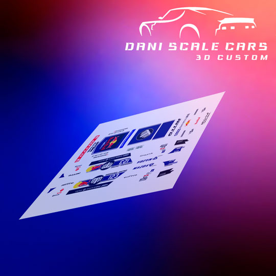 Decals RX7 Red Bull Mad Mike 1/64 Hot Wheels
