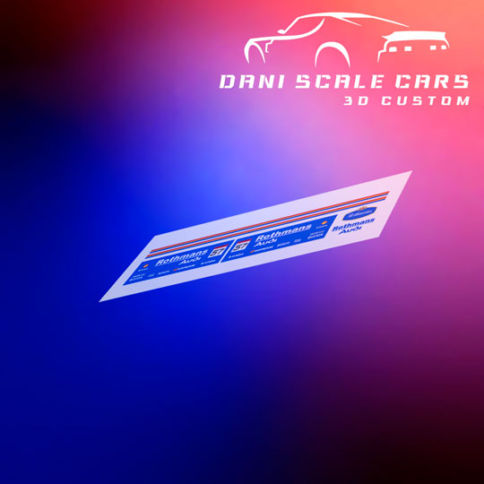Decals Rothmans 1/64 Hot Wheels