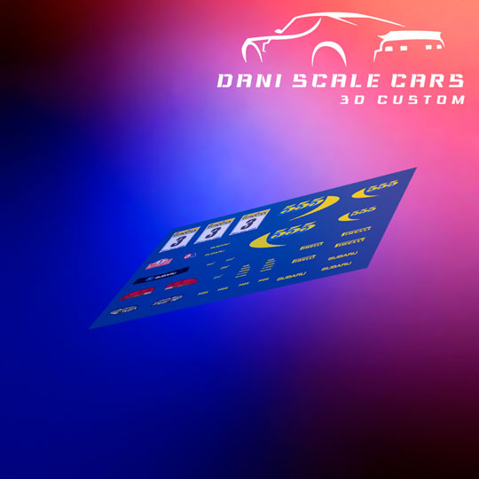 Decals Subaru 22B 1/64 Hot Wheels