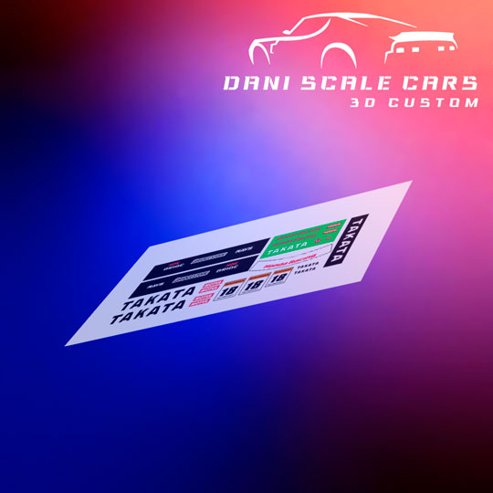 Decals Takata 1/64 Hot Wheels